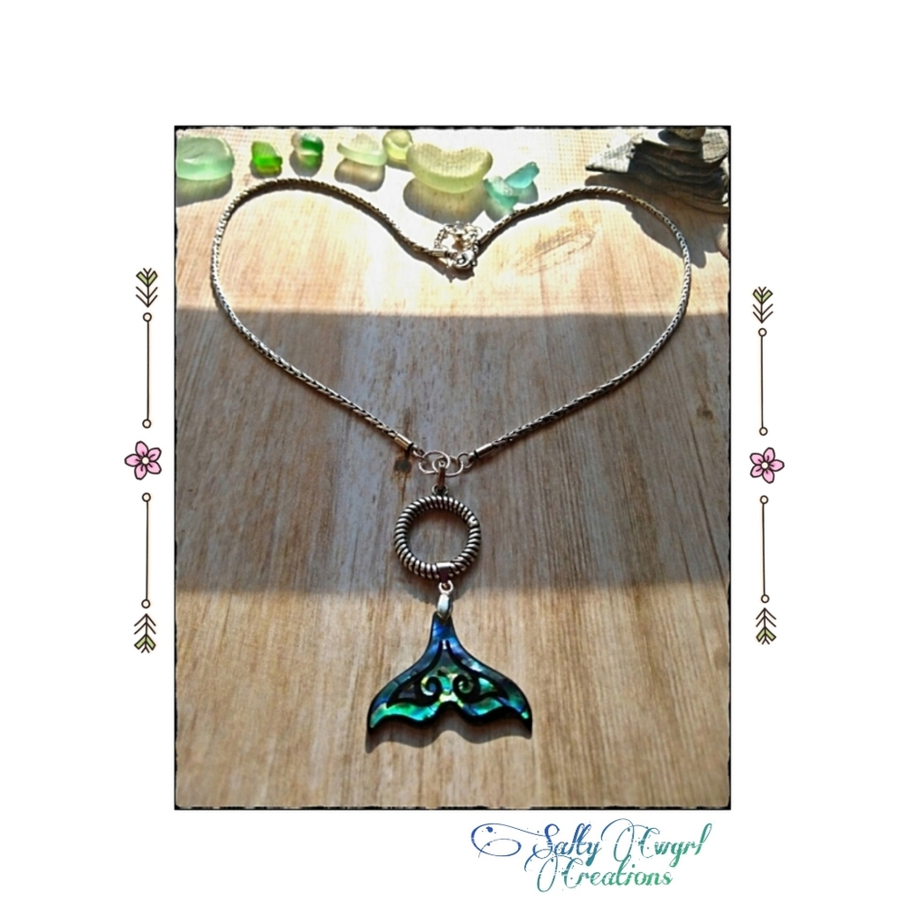 Nautical Abalone Mermaid/Whale Tail Necklace